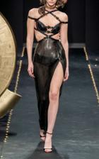 Versace Sequin Cutout Slit Dress
