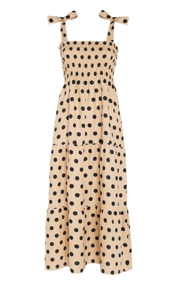 Moda Operandi Faithfull The Brand Rianne Smocked Polka-dot Linen Midi Dress