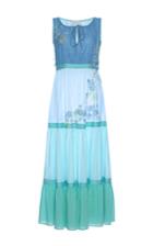 Luisa Beccaria Cotton Plumetil Multicolor Maxi Dress