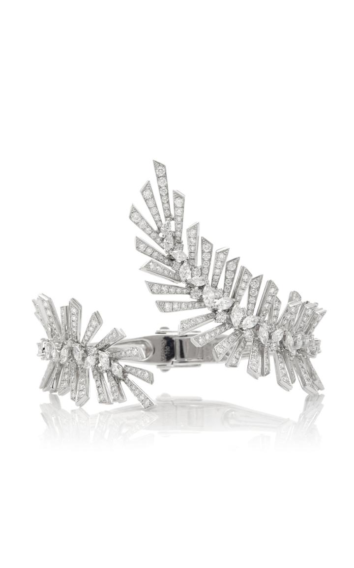 Yeprem 18k White Gold Diamond Open Cuff