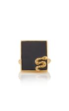 Moda Operandi Gaya 18k Yellow Gold Onyx Mini Snake Ring