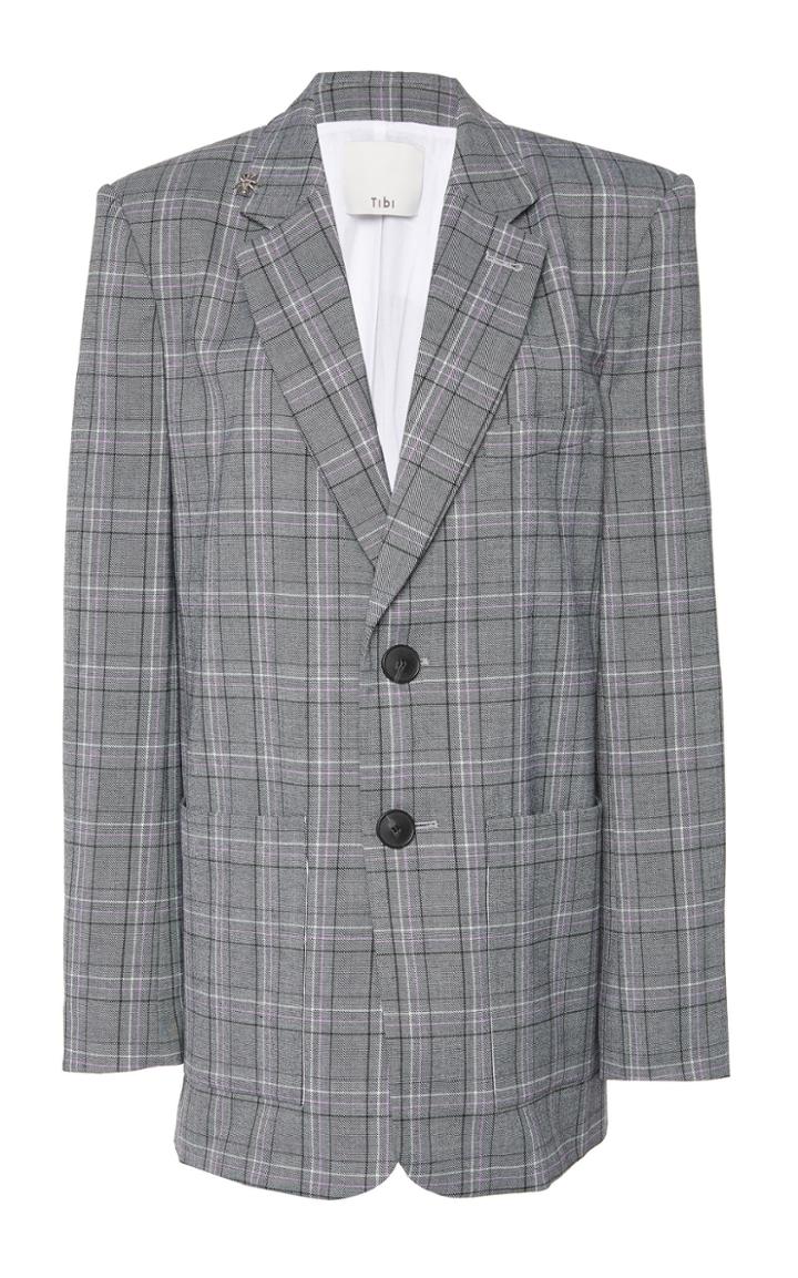 Tibi James Plaid Blazer