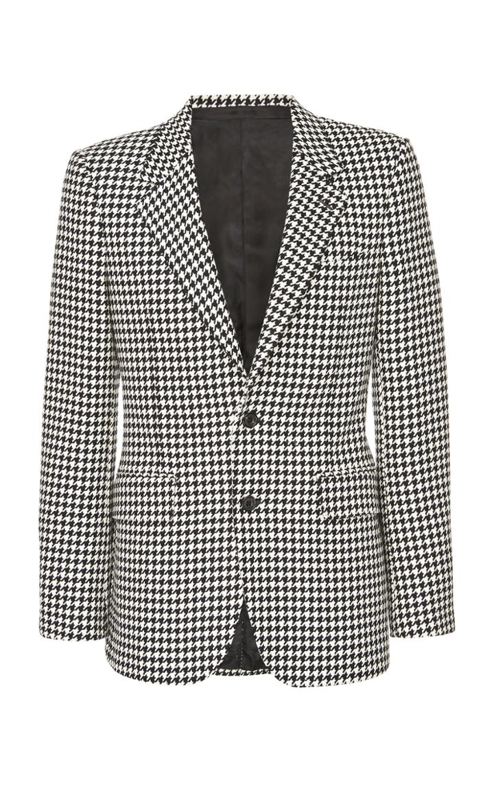 Alexander Mcqueen Single-breasted Houndstooth Wool Blazer