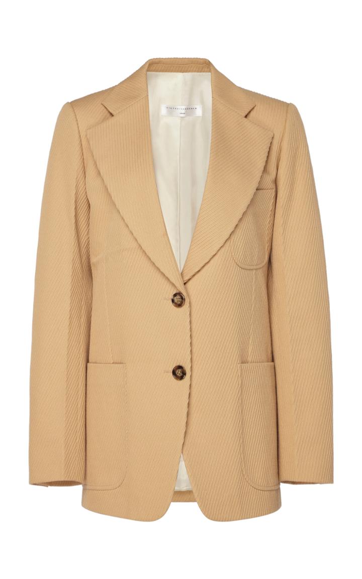 Moda Operandi Victoria Beckham Bowie Cotton Blazer Size: 6