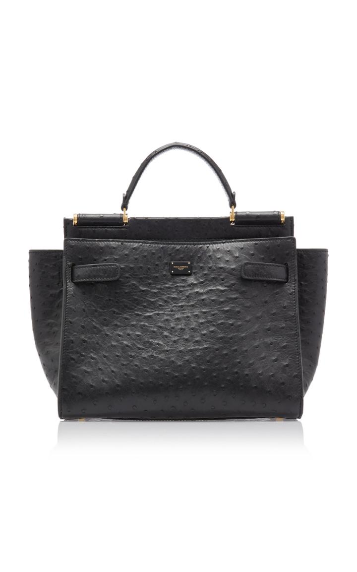 Moda Operandi Dolce & Gabbana Sicily Large Soft Ostrich Leather Tote
