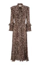 La Doublej Ruffled Printed Chiffon Maxi Dress