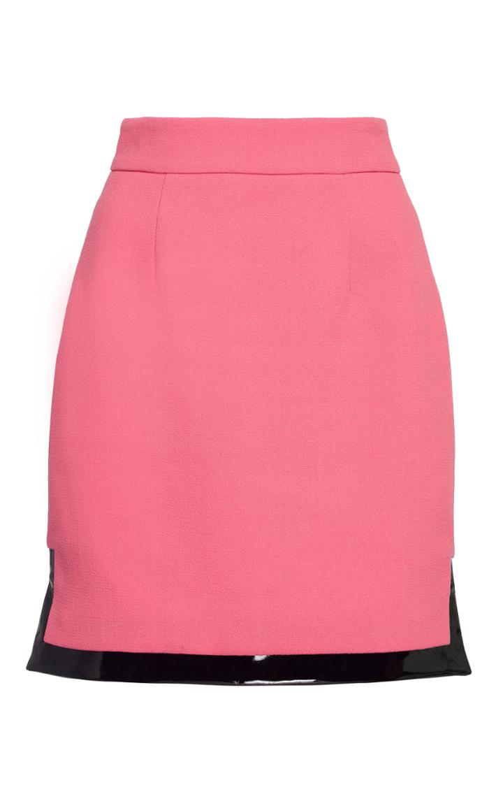 Moda Operandi Rowen Rose Vinyl-detailed Wool Crepe Mini Skirt Size: 32