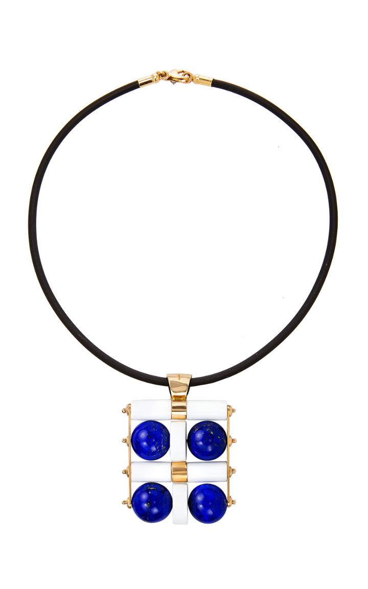 Mahnaz Collection Vintage Lapis Lazuli & 18k Gold Kinetic Pendant