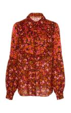 Anna Sui Collared Begonia-blend Blouse