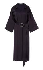 Sally Lapointe Belted Crinkle-effect Satin Shirt Dress