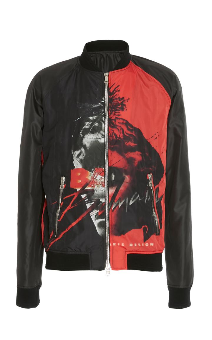 Balmain Roman Printed Nylon Bomber Jacket