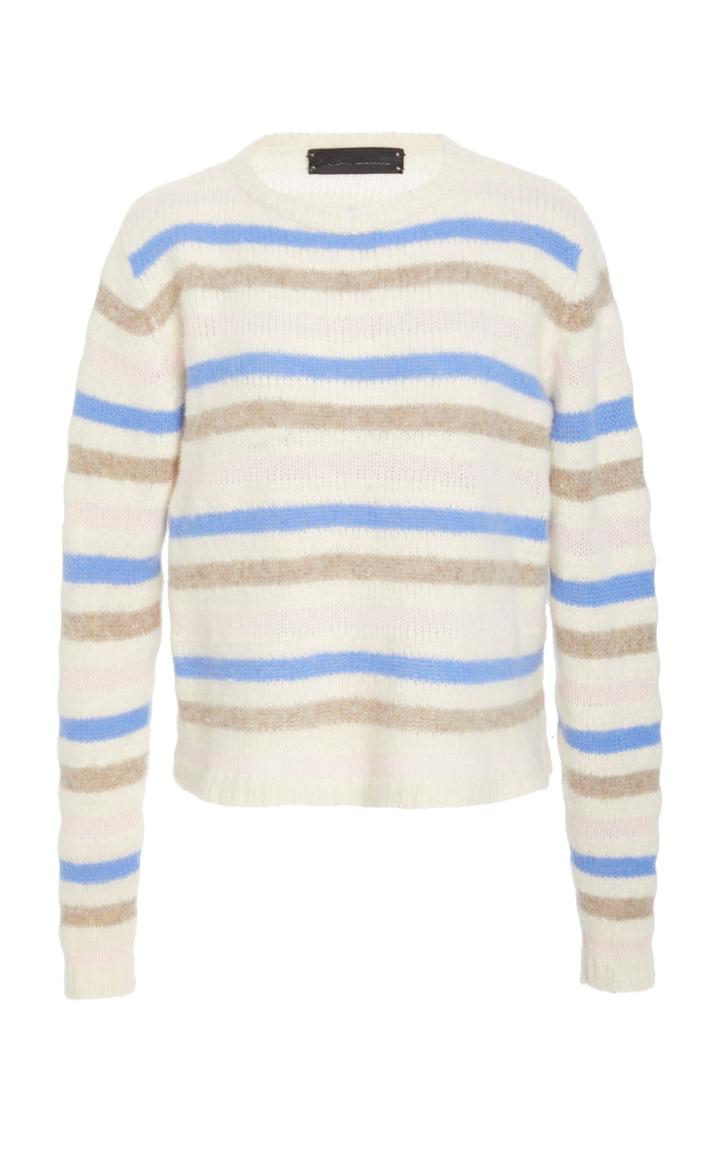 The Elder Statesman M'o Exclusive Mixed Stripe Crewneck Sweater