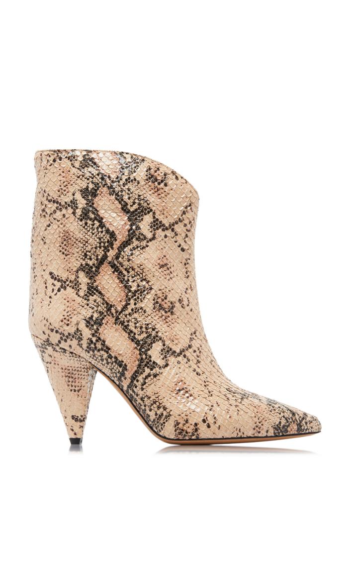 Isabel Marant Leinne Snake-effect Leather Boots Size: 38