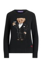Moda Operandi Ralph Lauren Martini Bear Embellished Cashmere Sweater Size: Xs