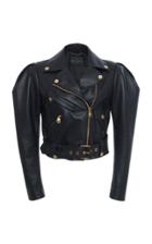 Moda Operandi Versace Leather Cropped Jacket Size: 36