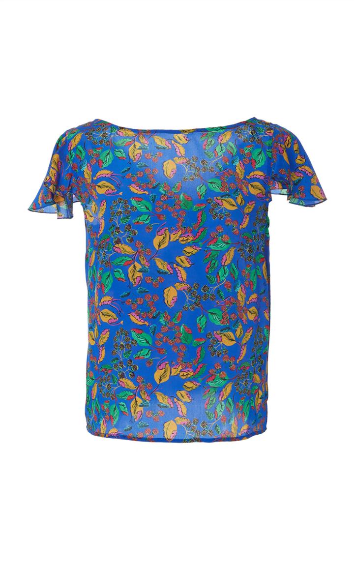 Saloni Daphne Floral-print Silk Crepe De Chine Top