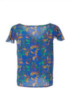 Saloni Daphne Floral-print Silk Crepe De Chine Top