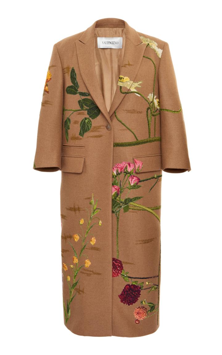 Moda Operandi Valentino Embroidered Camelhair Coat
