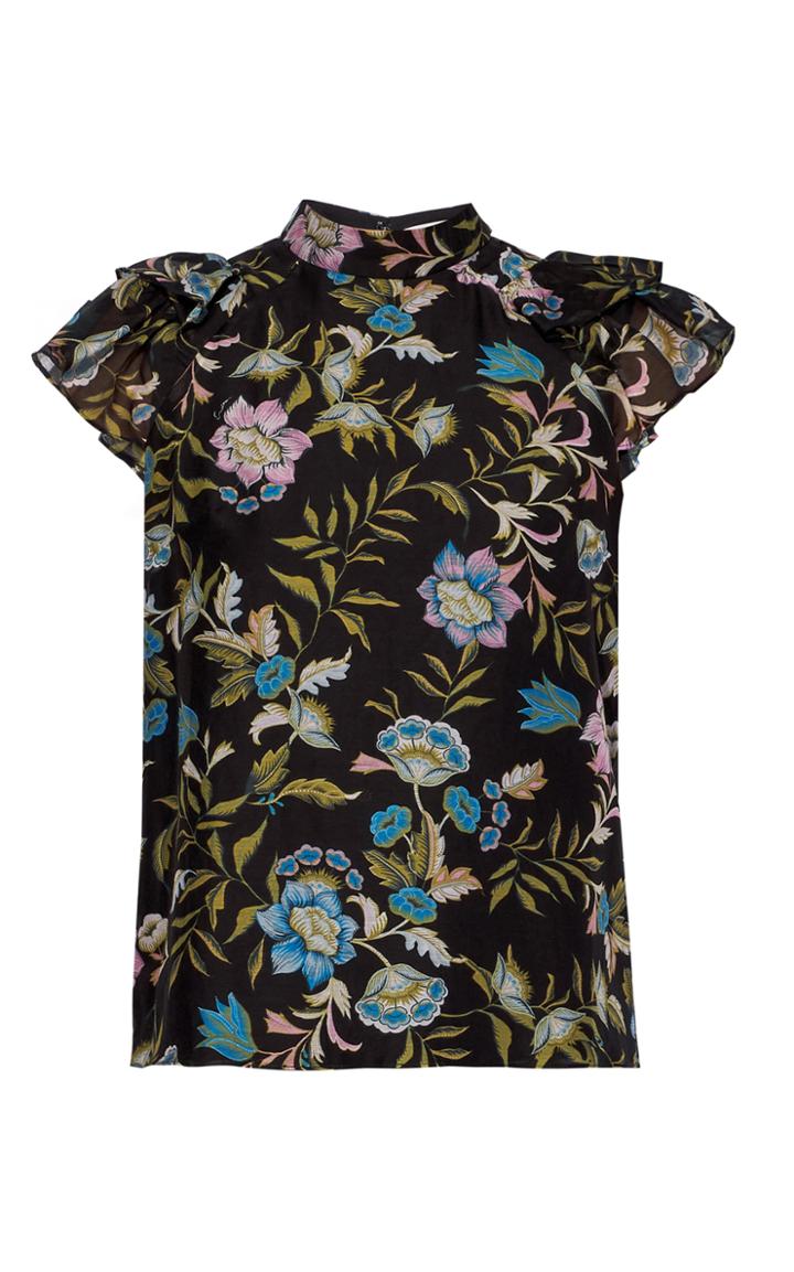 Moda Operandi Erdem Opal Ruffle-sleeve Cotton-silk Top