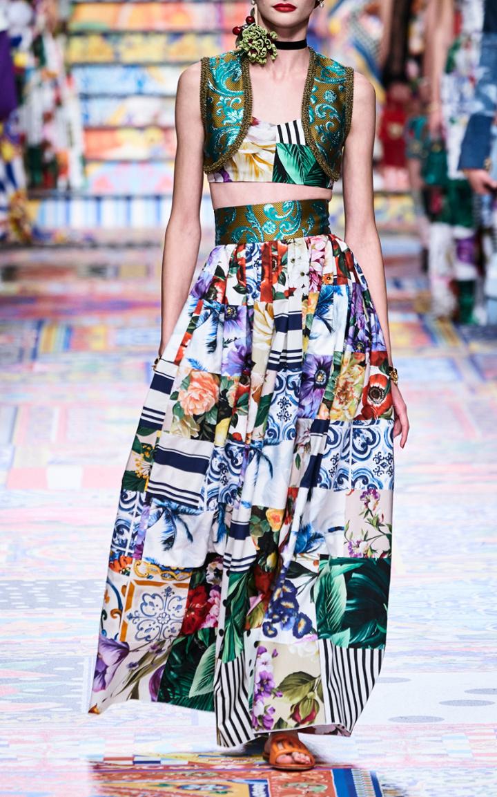 Moda Operandi Dolce & Gabbana Embroidered Jacquard Cropped Vest