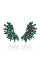 Colette Jewelry Entwined Emerald And Black Diamond Earrings