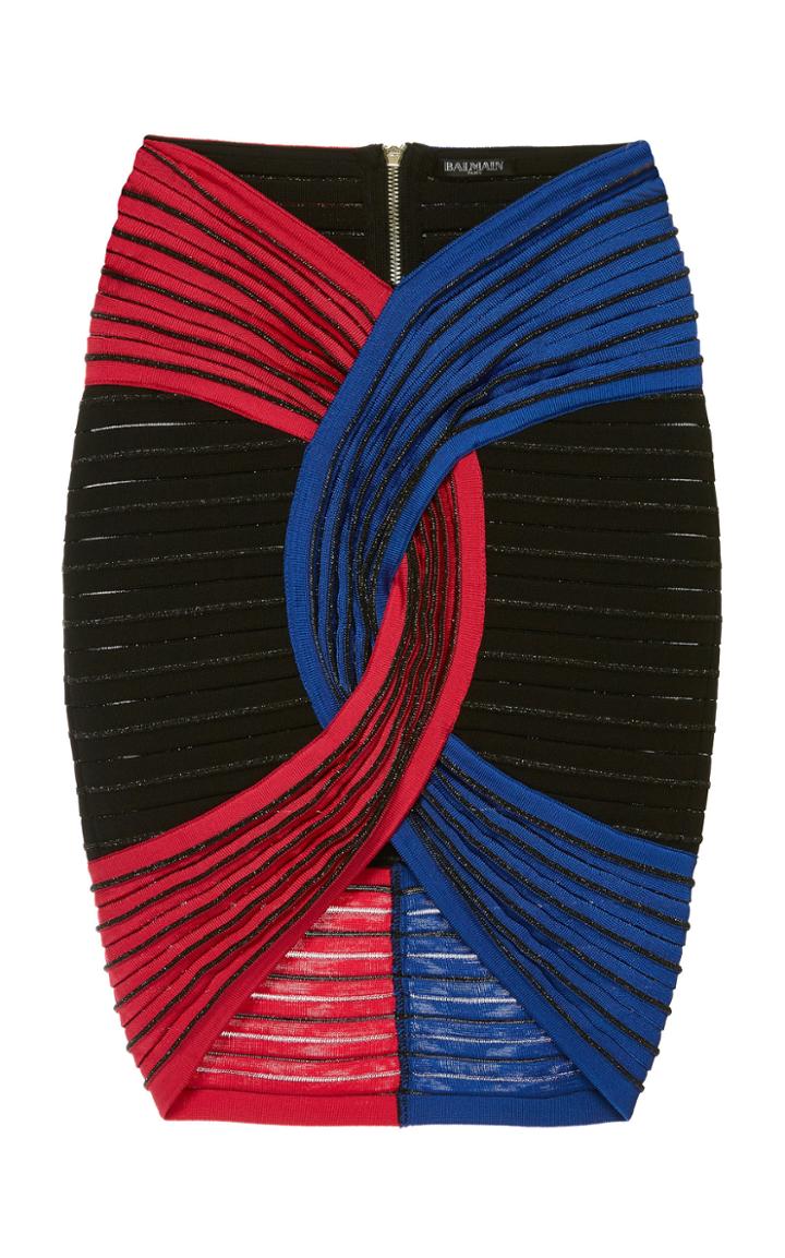 Balmain Tricolored Tube Skirt