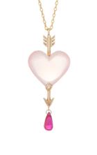 Rachel Quinn Through The Heart 14k Gold And Multi-stone Necklace