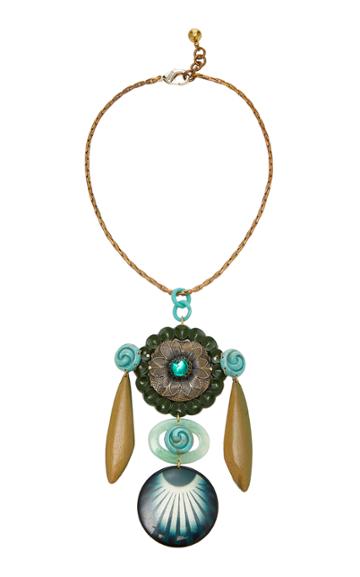 Lulu Frost M'o Exclusive Vintage Floral And Buckle Necklace