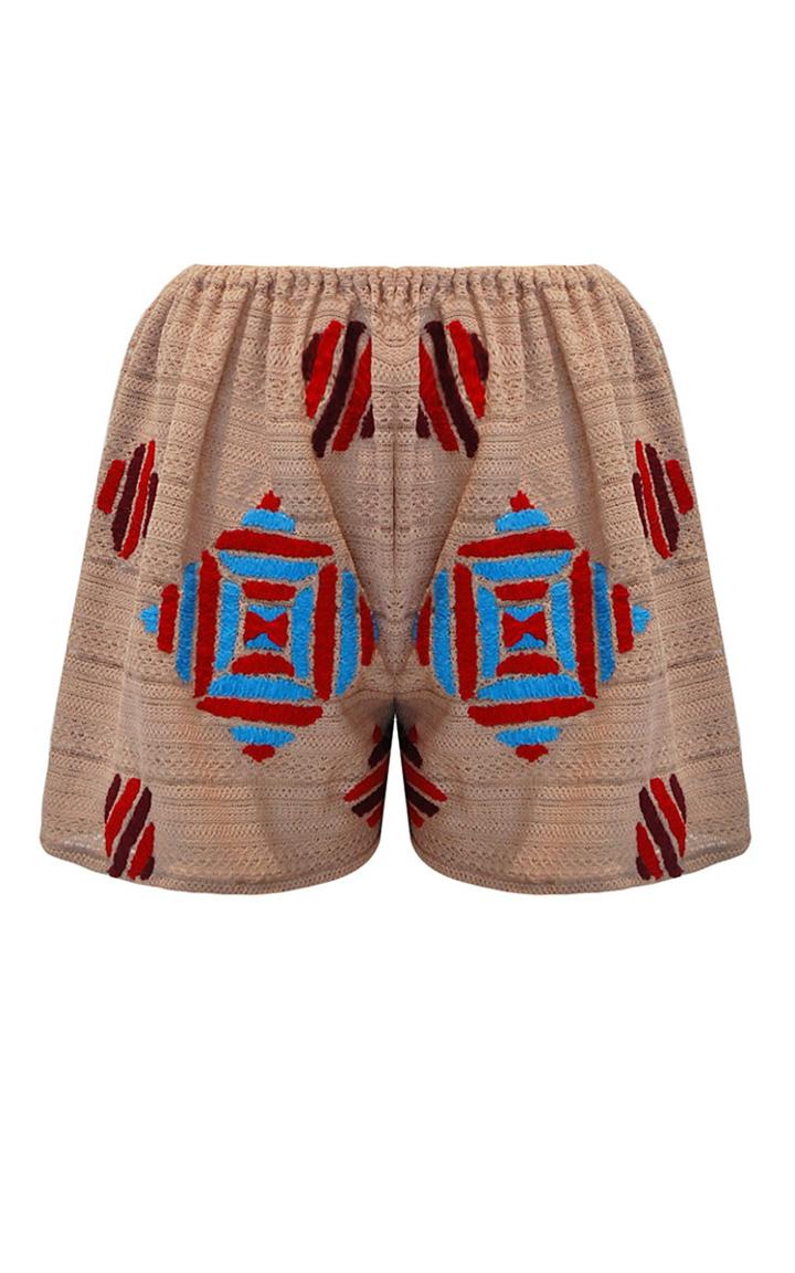 Mochi Bessa Embroidered Knit Shorts