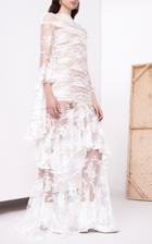 Ellery Blue Smoke Rushed Lace Dress