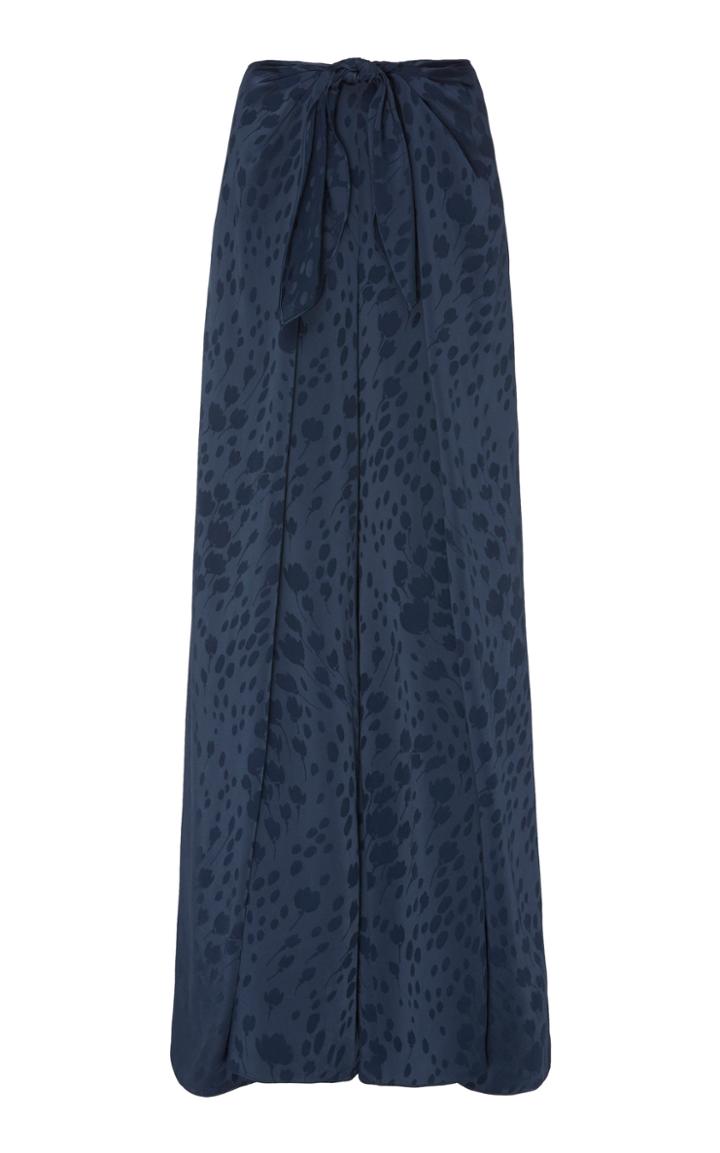 Zac Posen Novelty Satin Crepe Draped Waist Pants