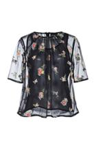 Moda Operandi Rahul Mishra Floral-embroidered Tulle Top Size: 36