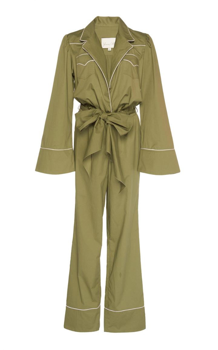 Johanna Ortiz Yerba Bow-detailed Cotton-poplin Jumpsuit