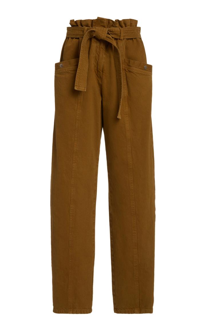 Sea Metta Belted Cotton-twill Straight-leg Pants