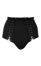Fleur Du Mal Lace-up High Waist Bikini Bottom