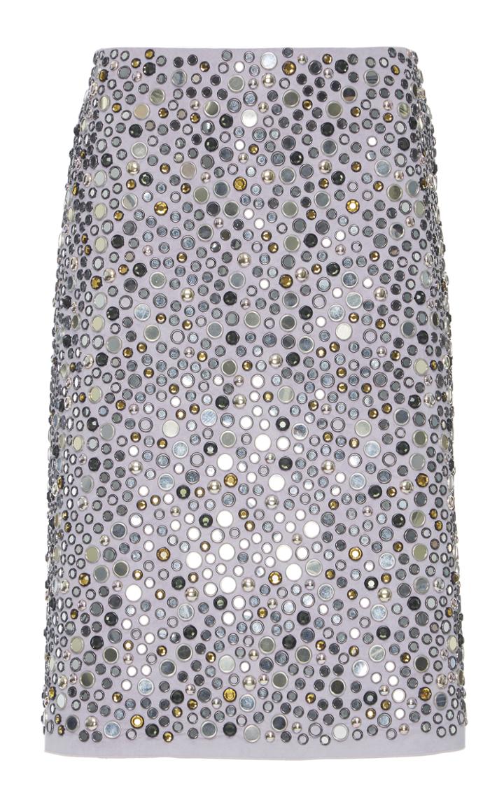 Bottega Veneta Alcantara Embroidered Skirt
