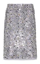 Bottega Veneta Alcantara Embroidered Skirt