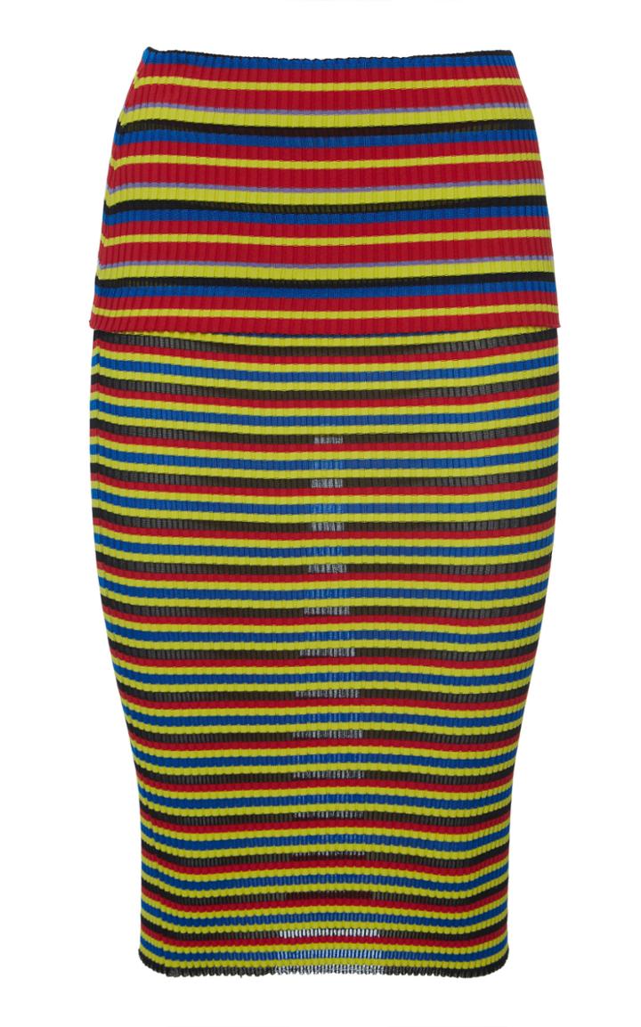 Versace Fitted Ribbed-knit Skirt