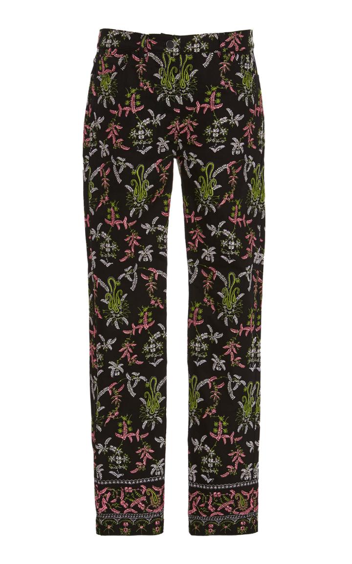 Giambattista Valli Floral-print Cotton-blend Skinny Pants
