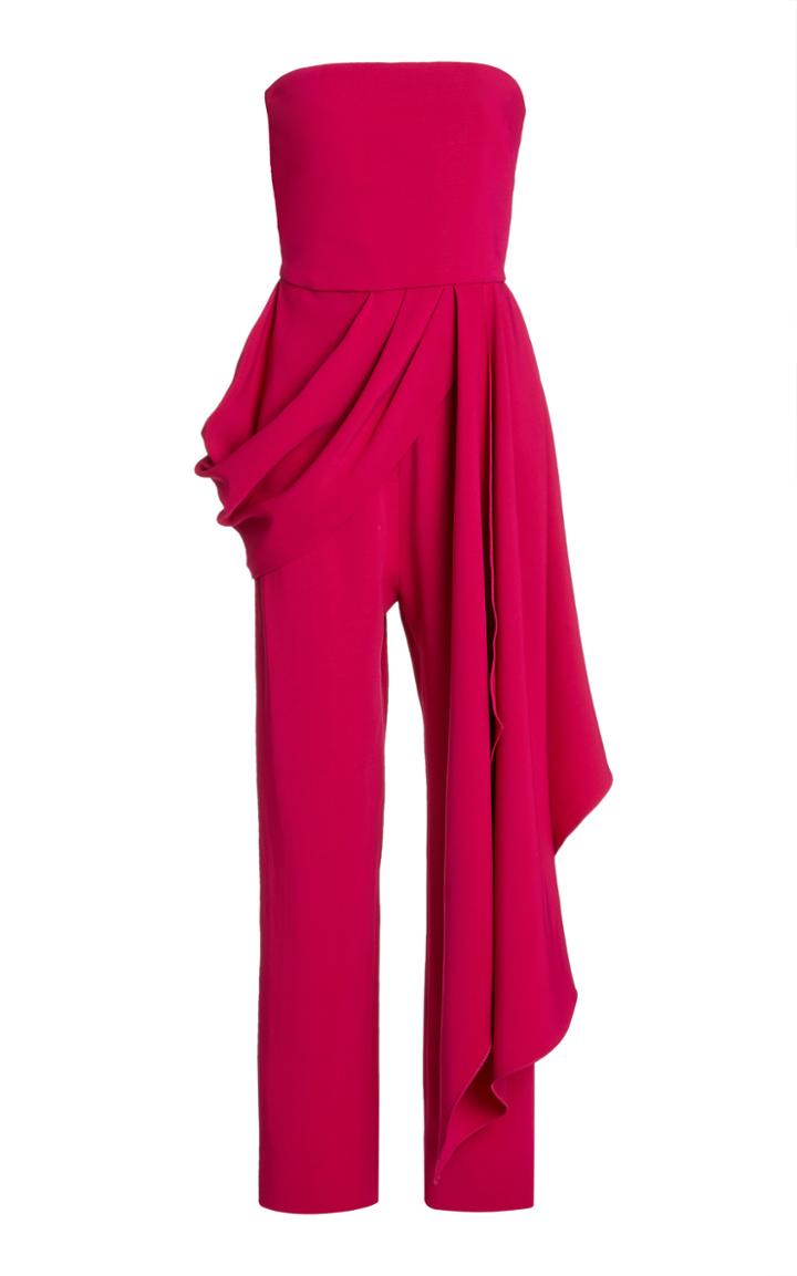 Moda Operandi Cushnie Draped Crepe Jumpsuit