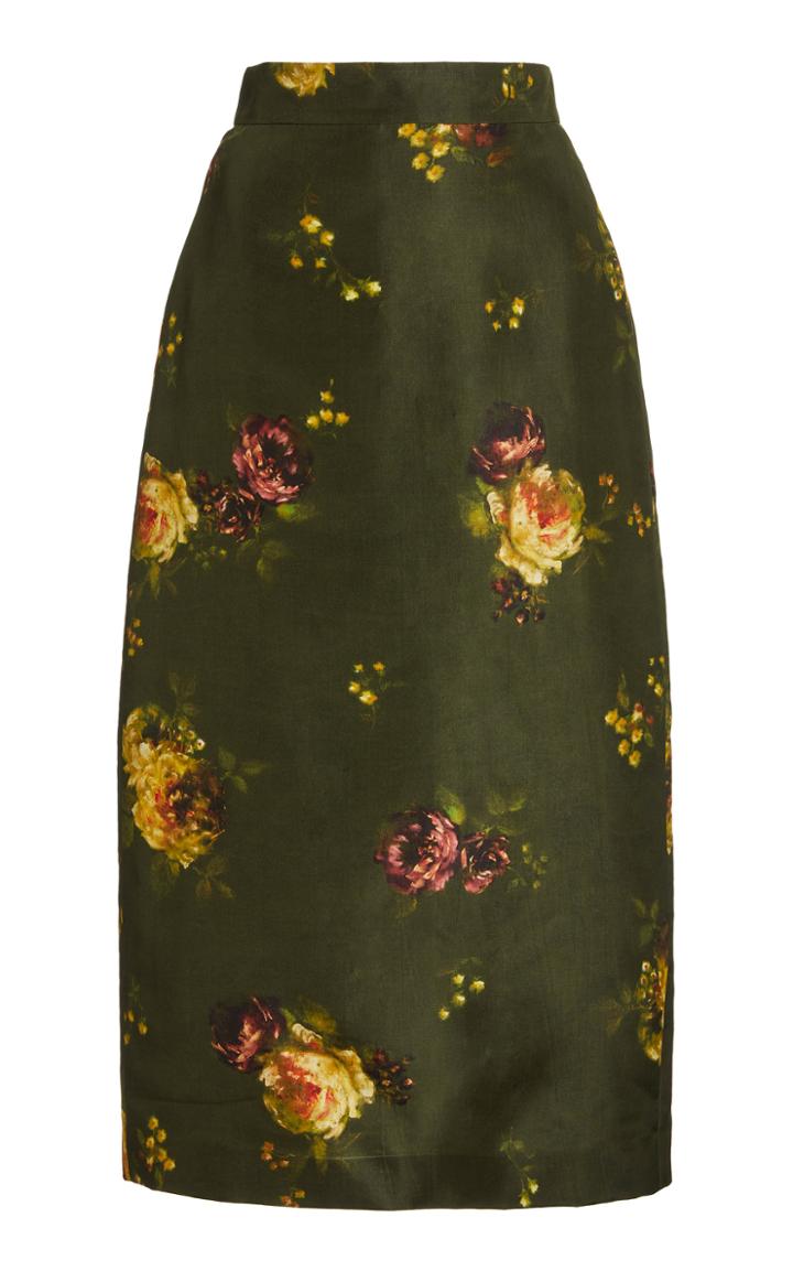Moda Operandi Brock Collection Rabbit Floral Silk Skirt