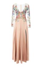Patbo Embroidered Long Sleeve A Line Gown