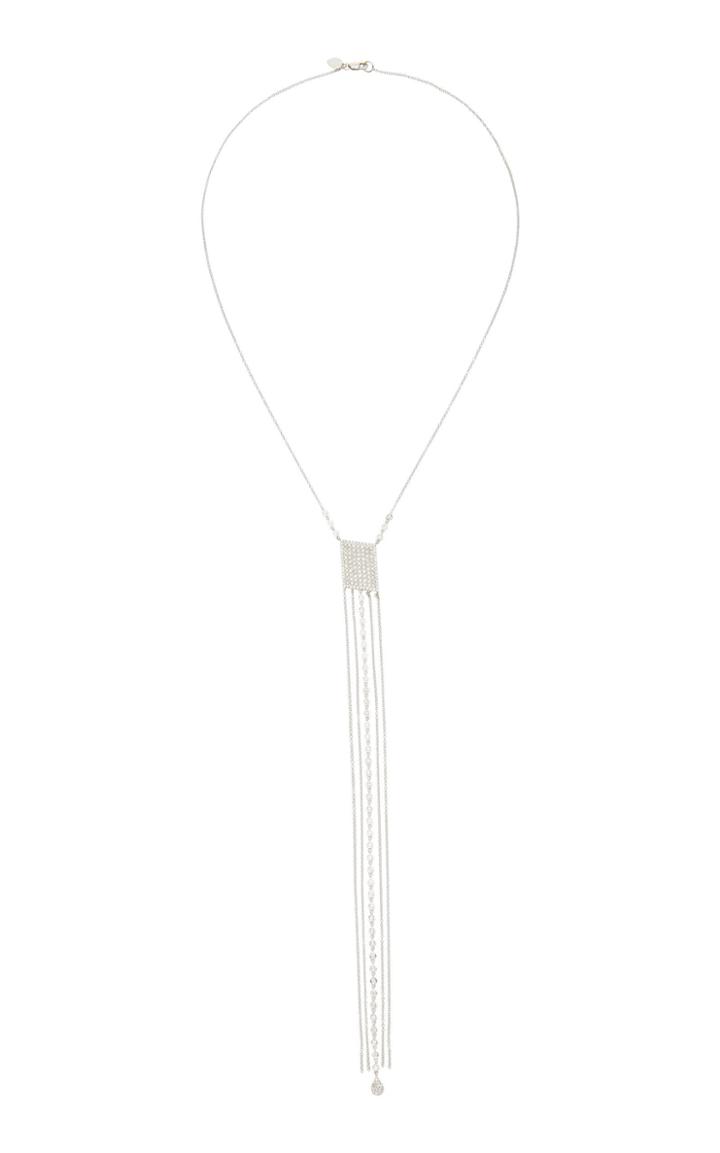 Meira T 14k White Gold Diamond Tassel Necklace