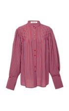 Diane Von Furstenberg Long Sleeve Pin Tuck Shirt