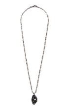 Cvc Stones Rock Pendant On Antique Yellow Gold Chain