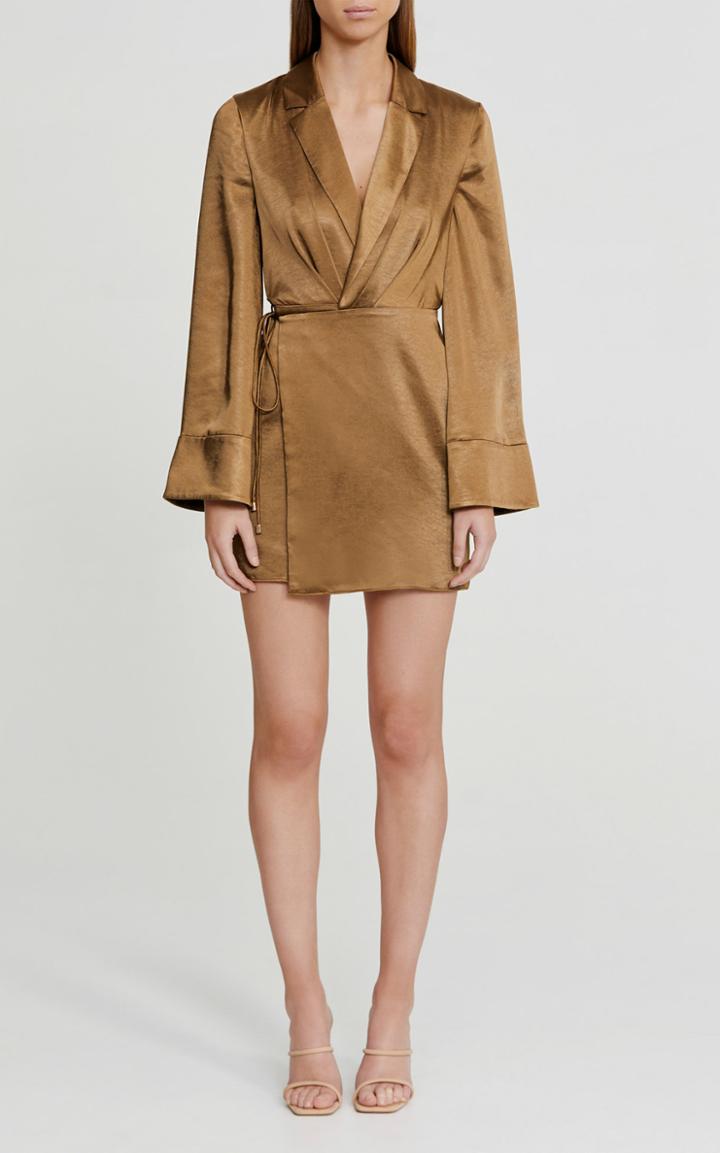 Moda Operandi Significant Other Emile Satin Mini Wrap Dress