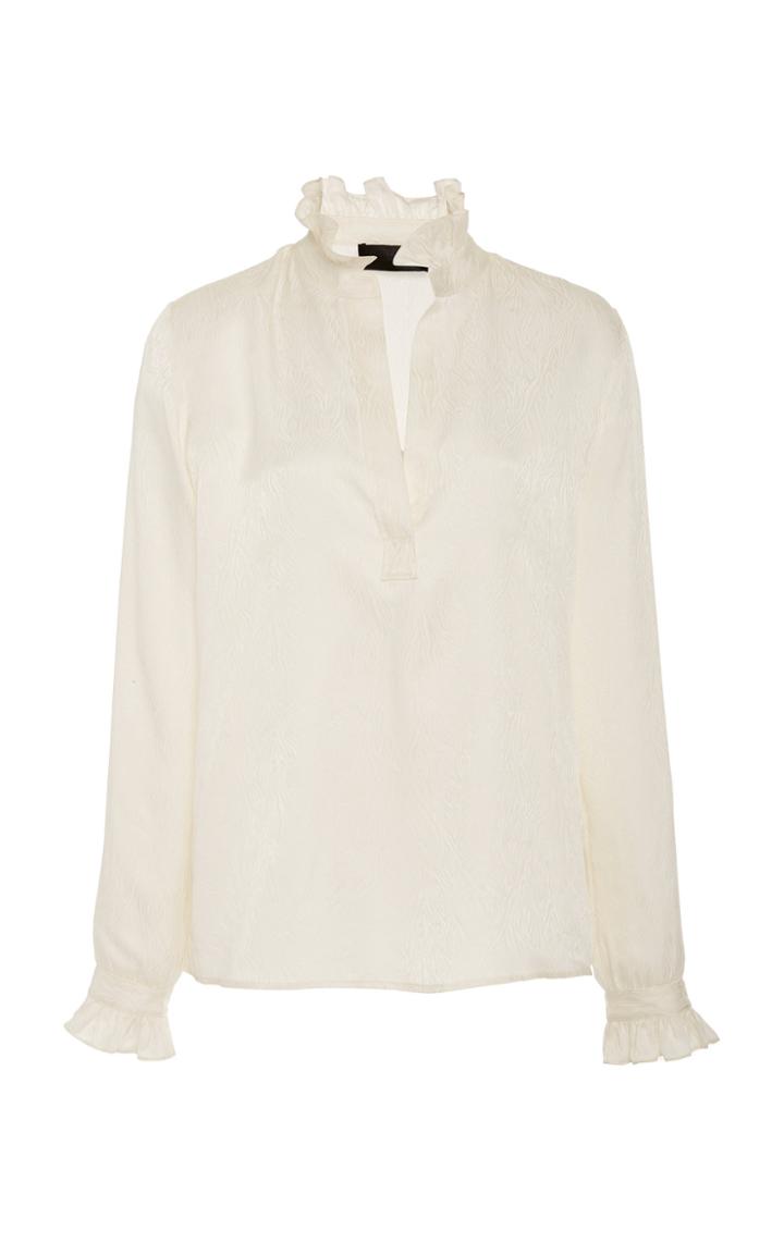 Nili Lotan Esther Ruffle-detailed Silk Top