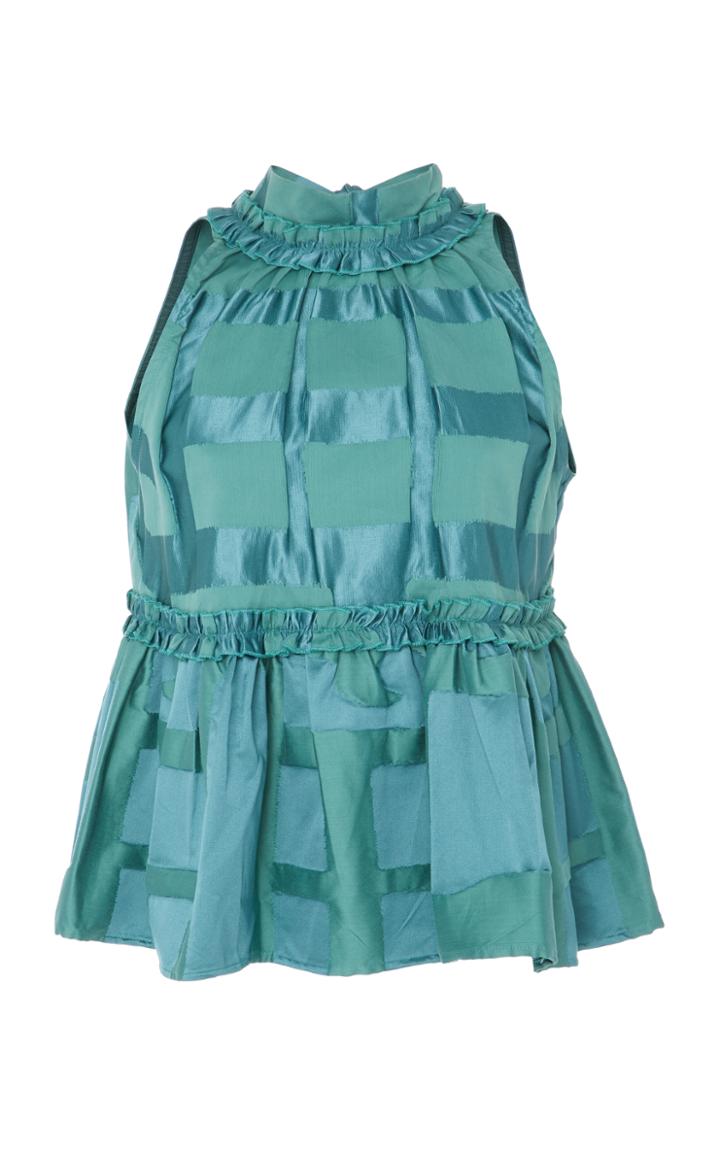 Amber Sakai Sleeveless Silk Tiered Top