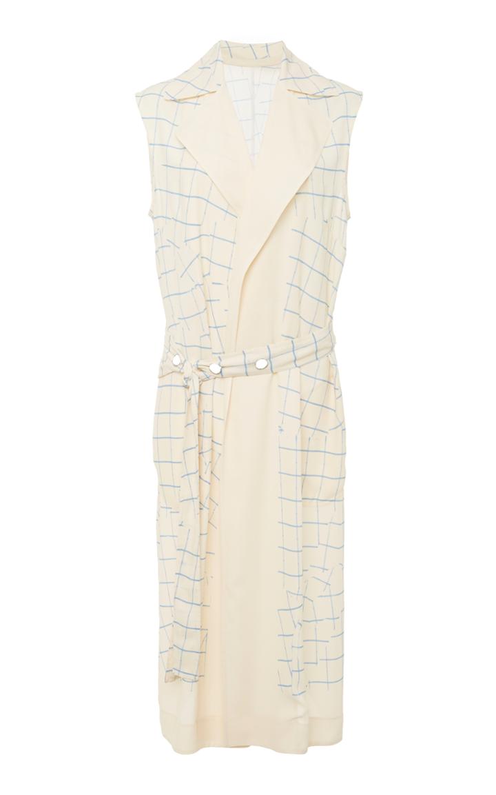Victoria Beckham Silk Georgette Grid Gilet