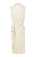 Victoria Beckham Silk Georgette Grid Gilet